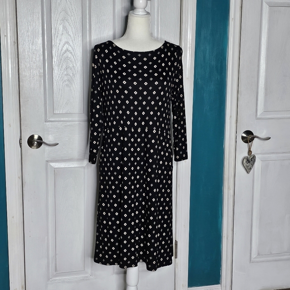 J. Jill Elegant Black and White Patterned Dress - Picture 10 of 14